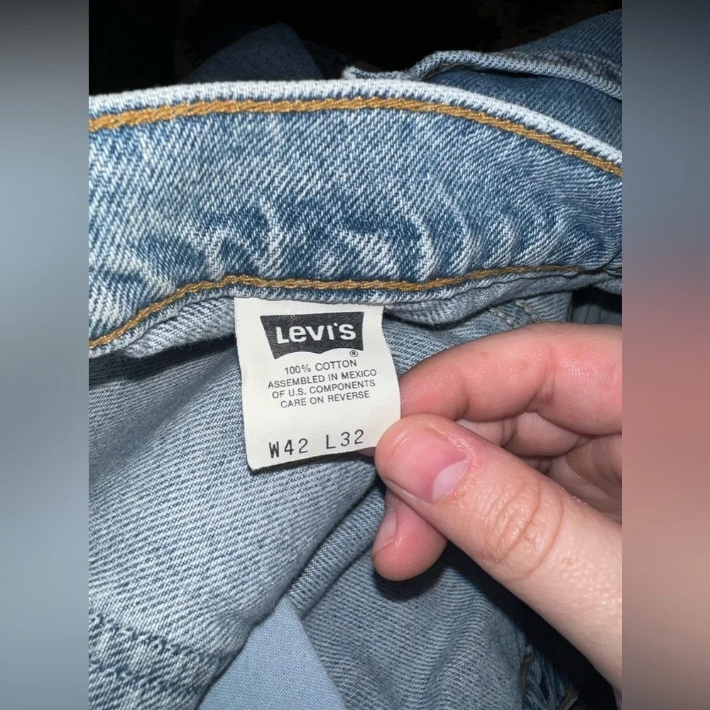 Vintage 505 Orange Tab Levi's Regular Fit Straight Blue Jeans